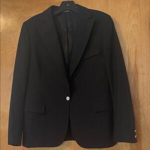 Vintage Burberrys’ x Patrick James Black Wool One Front Button Classic Blazer